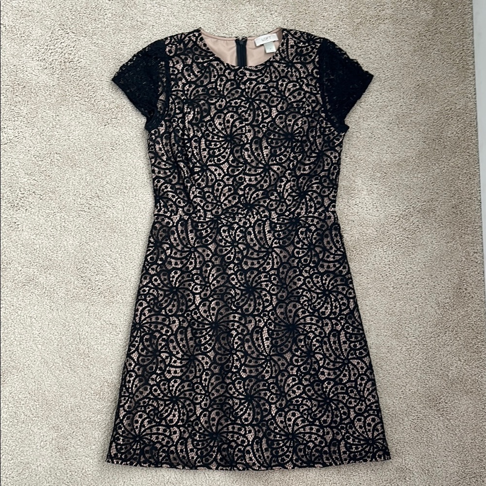 Ann Taylor Loft Black Lace Dress, 4